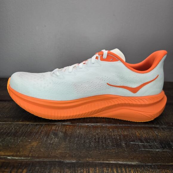 NEW Hoka One One Mach 6 Mens Size 10 D Running Shoes 1147790 FLV White Orange - Picture 6 of 12